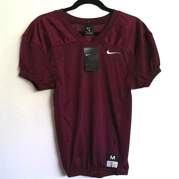 NEW Nike Team Men's Football Jersey Practice Burgundy Mesh Panels NWT  Sz M - Picture 1 of 6
